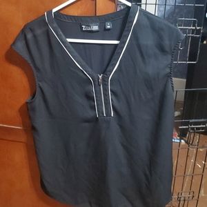 New York and Co black sleeveless blouse